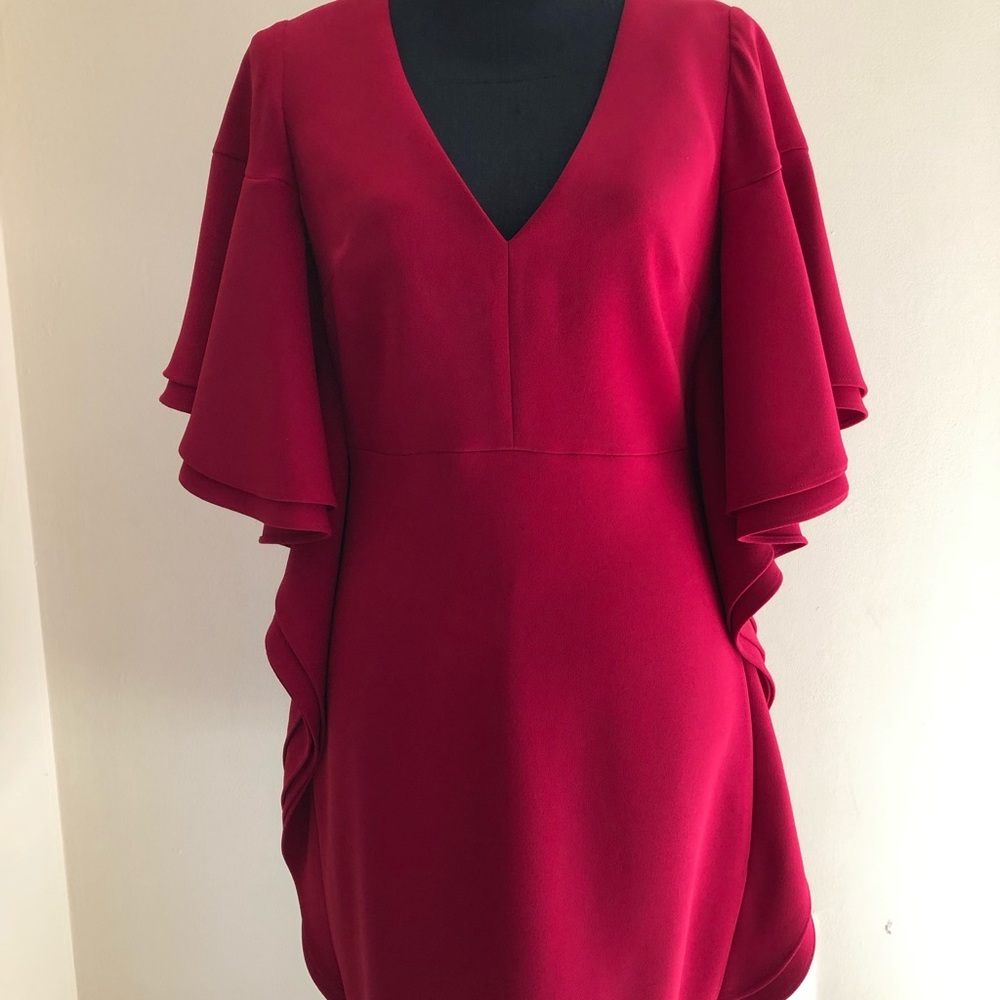 Halston Heritage Cape Sleeve Dress